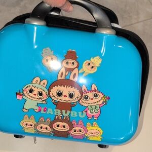 Kids Toy Carry Case - Blue With Labubu Like Characters